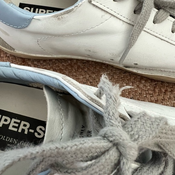Golden Goose Superstar Leather Suede Star And Spur Cream Sole Sneakers - Picture 5 of 8